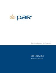 ParTech, Inc. Branding Guidelines - Par Technology Corp.
