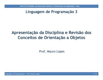 (Microsoft PowerPoint - Aula 1 - Apresenta\347\343o da ... - DAI - IFMa