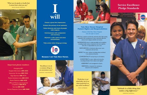 Service Excellence Pledge Standards I will - We are YNHH Home