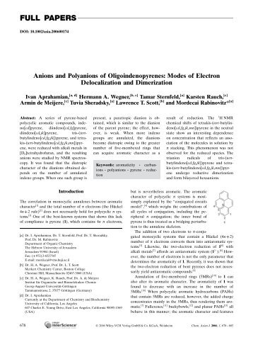 Anions and Polyanions of Oligoindenopyrenes ... - ResearchGate