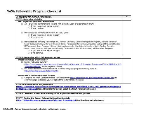 A Harvard University Guide To Executive >> Nasa Fellowship Program Checklist Nssc Public Search Engine A Harvard University Guide To Executive >> Nasa Fellowship Program Checklist Nssc Public Search Engine