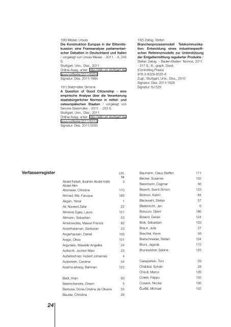 Dissertationen und Habilitationsschriften der Universität Stuttgart ...