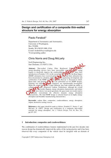 Design And Certification Of A Composite Thin-walled Structure