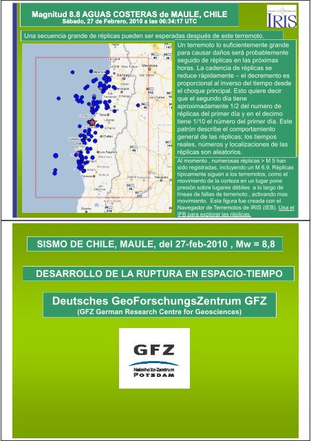 DESARROLLO DE LA RUPTURA EN ESPACIO-TIEMPO SISMO DE ...