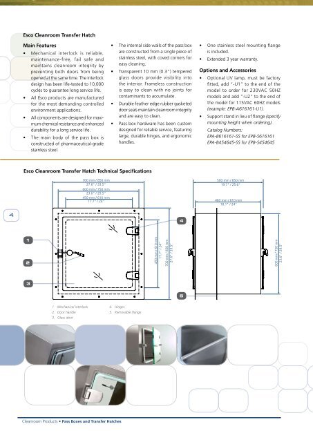 Pass Boxes and Transfer Hatches