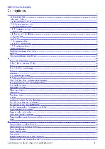 Comptines - index