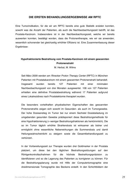 rinecker proton therapy center zweiter jahresbericht establishing ...