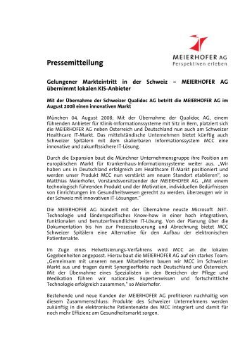 Pressemitteilung - Meierhofer AG