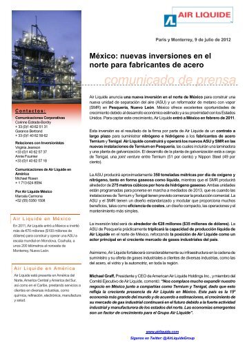 comunicado de prensa - Air Liquide