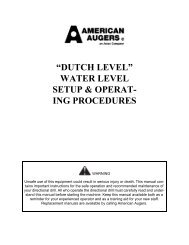 Dutch Level Operators Manual - American Augers, Inc.