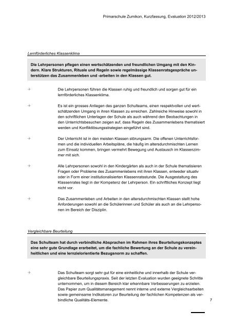 Kurzfassung Schulbeurteilung der Schule Zumikon [PDF, 2.00 MB]