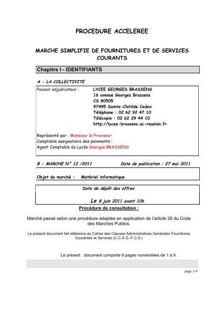 Document - Lycée Georges Brassens