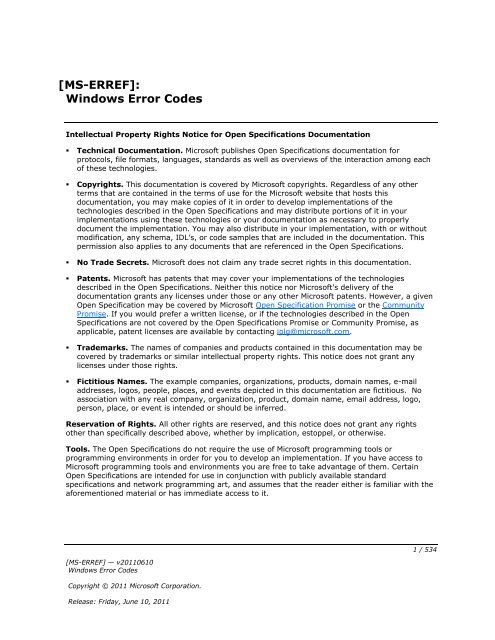 MS-ERREF Windows Error Codes (v20110610).pdf