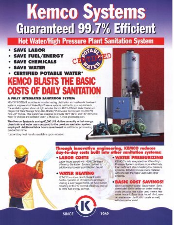 Kemco Hot Water High Pressure Plant Sanitation ... - California Boiler