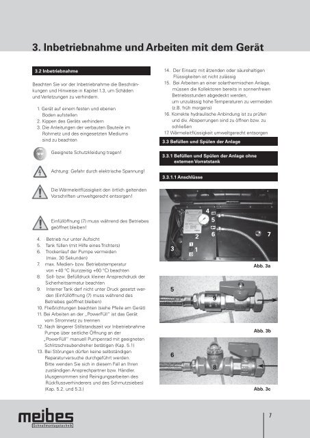 3. Inbetriebnahme und Arbeiten mit dem Gerät - Meibes