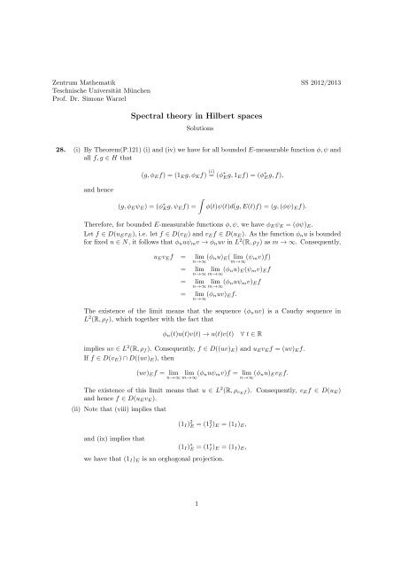 Spectral theory in Hilbert spaces