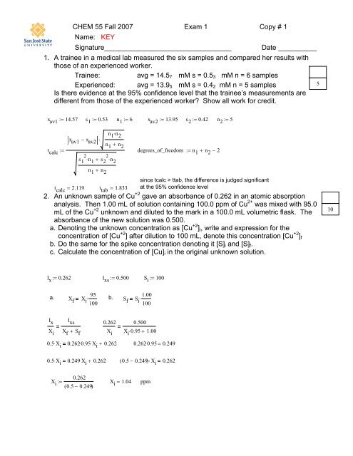 Chem 55 Exam 2 Solutions