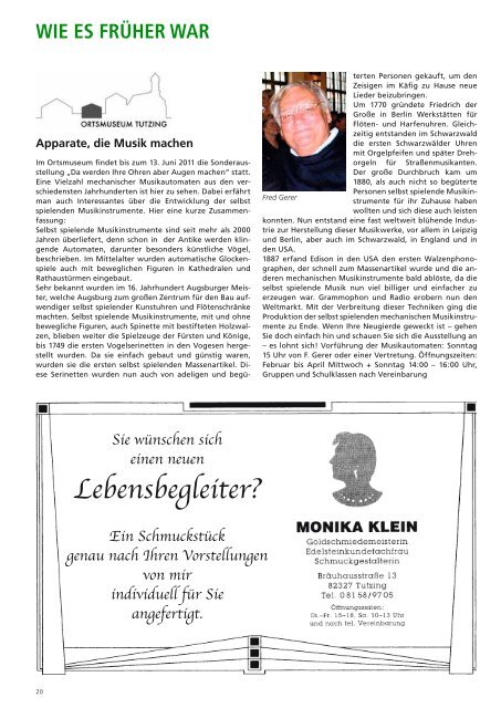 Download Heft 04 / April 2011 - Tutzinger Nachrichten