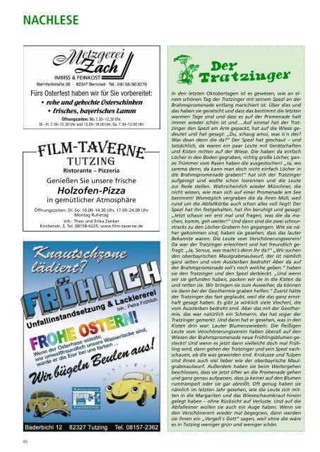 Download Heft 04 / April 2011 - Tutzinger Nachrichten