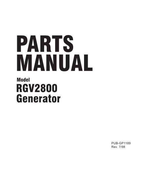 RGV2800 - GENERATOR - Jacks Small Engines