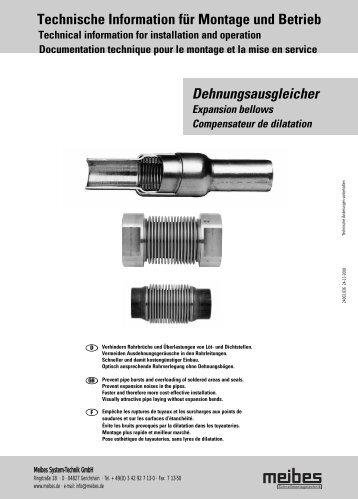 Dehnungsausgleicher Technische Information für Montage ... - Meibes