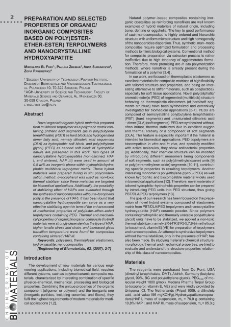 62 - Polskie Stowarzyszenie BiomateriaÅÃ³w