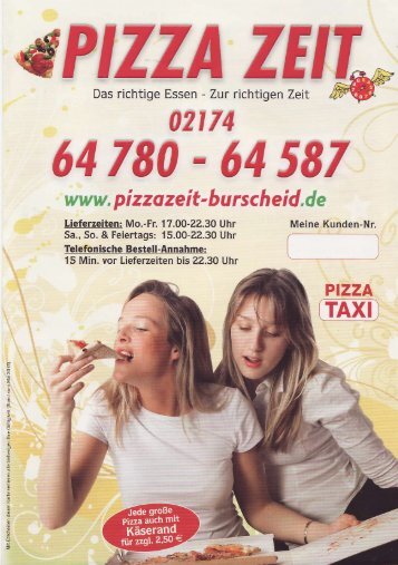 Speisekarte - Download - Pizza Zeit