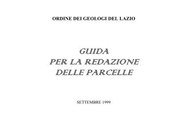 guida per la redazione delle parcelle - Ordine dei Geologi del Lazio