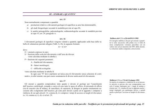 guida per la redazione delle parcelle - Ordine dei Geologi del Lazio