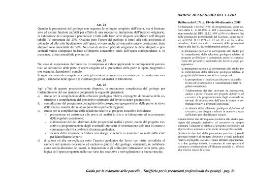 guida per la redazione delle parcelle - Ordine dei Geologi del Lazio