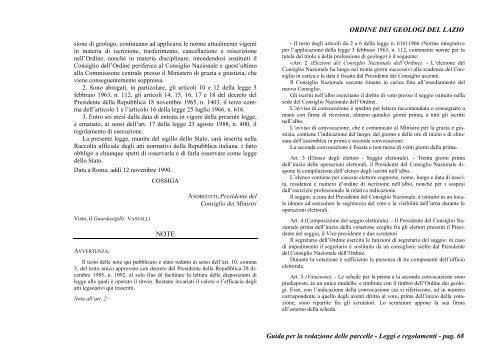 guida per la redazione delle parcelle - Ordine dei Geologi del Lazio