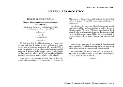 guida per la redazione delle parcelle - Ordine dei Geologi del Lazio