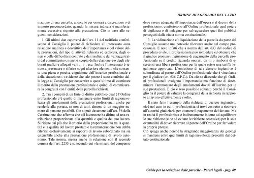 guida per la redazione delle parcelle - Ordine dei Geologi del Lazio