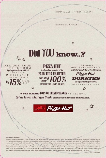 Main Menu - Pizza Hut Ireland