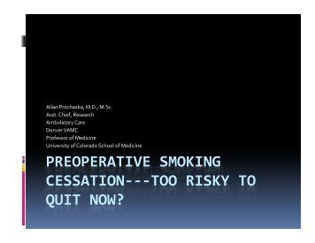 Preoperative Smoking - University of Colorado Denver