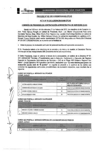 Resultados - Gobierno Regional de San MartÃ­n