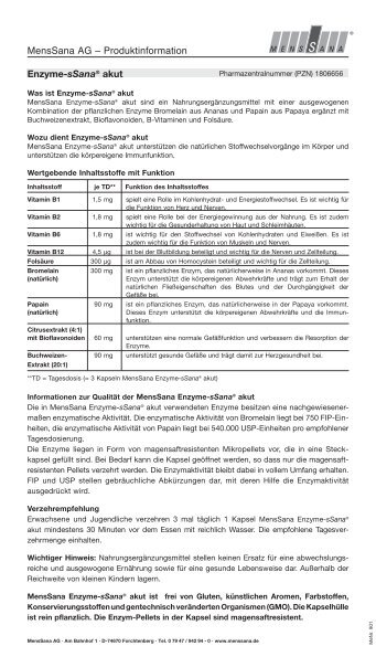 Enzyme-sSana - MensSana AG