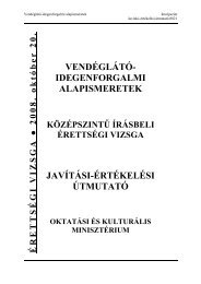 vendéglátó- idegenforgalmi alapismeretek javítási-értékelési útmutató