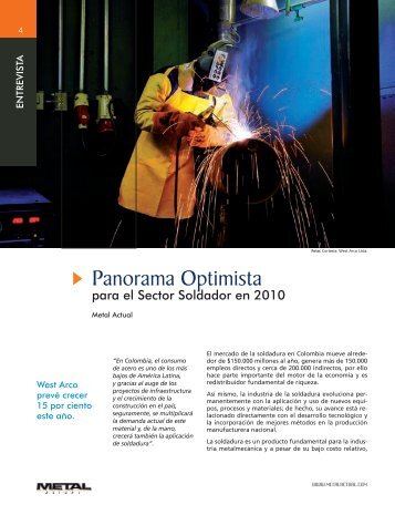 Entrevista Panorama Optimista para el Sector Soldador en 2010