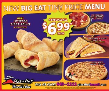 NEW! STUFFED PIZZA ROLLS CALL OR CLICK! - PizzaHutHawaii ...