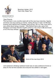 Boarding Update, 2012 Term One, Week Two ... - Hereworth School
