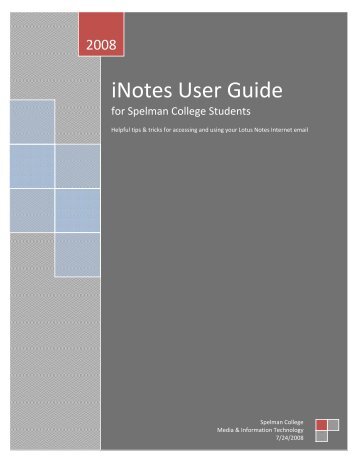 Using iNotes7? - Spelman College: Home