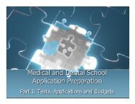 Medical and Dental School Application Preparation - Lyman Briggs ...