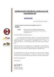 FEDERACION DEPORTIVA PERUANA DE TAE KWON DO - PATU