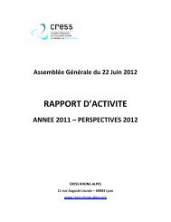 RAPPORT D'ACTIVITE - CRESS RhÃ´ne-Alpes