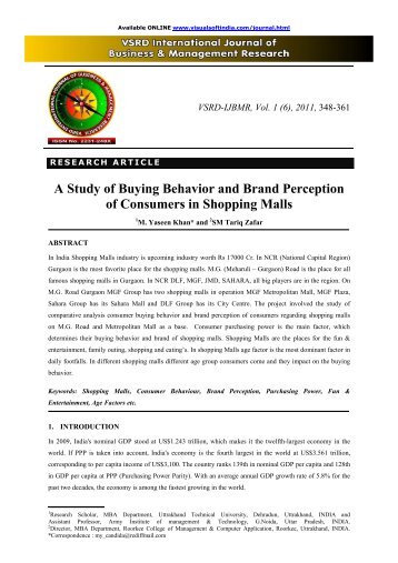 A Study of Buying Behavior and Brand Perception of Consumers in ...