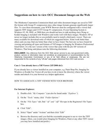 Suggestions on how to view OCC Document Images on the Web