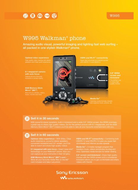 W995 Walkman® phone
