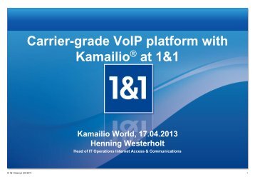 Carrier-grade VoIP platform with Kamailio at 1&1