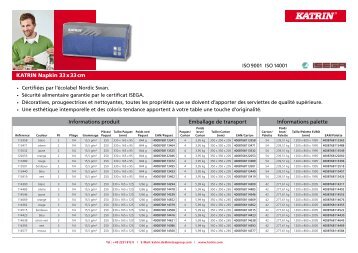 KATRIN Napkin Fiche technique - Katrin Product Sheets